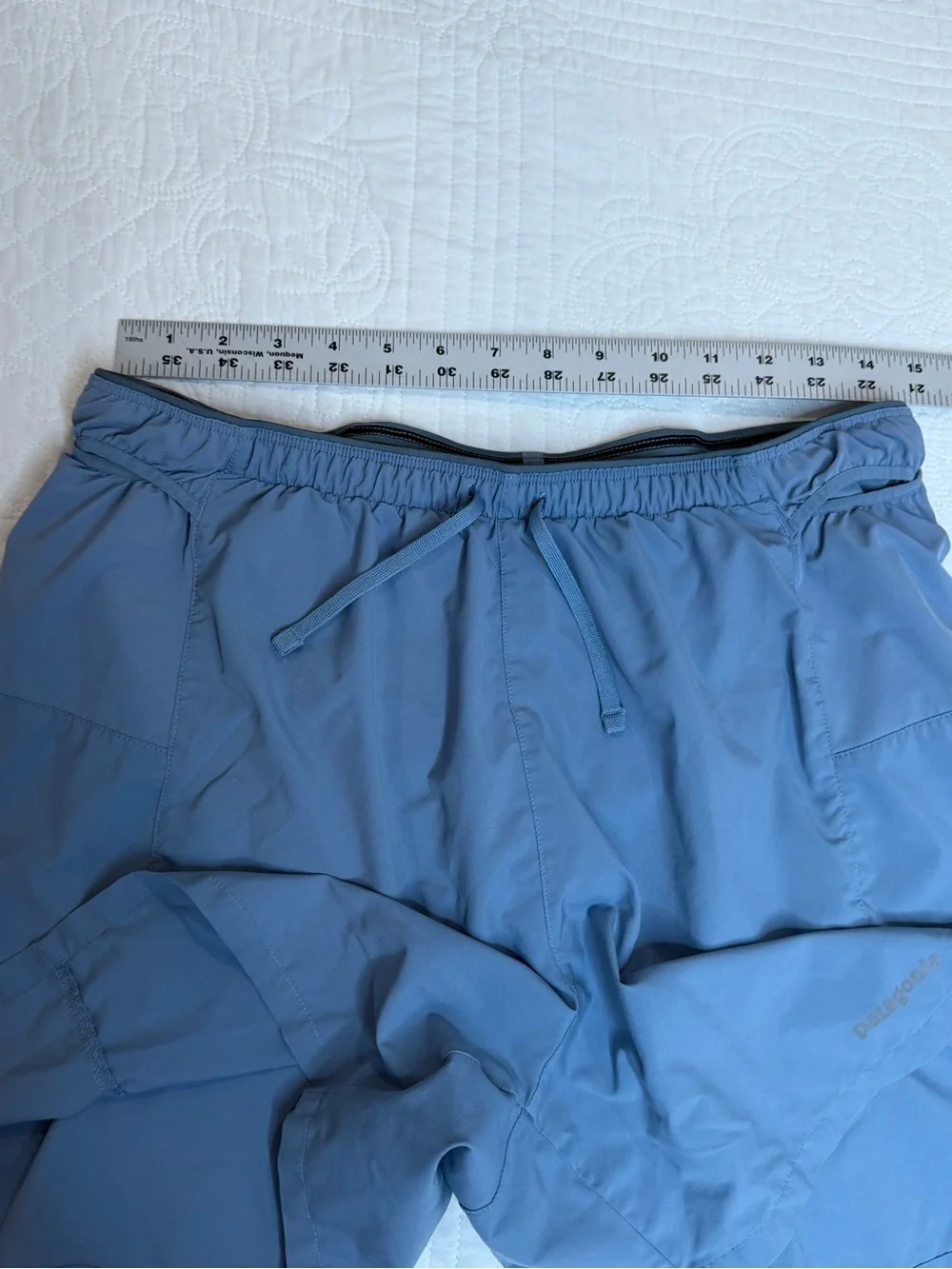 Patagonia Strider Pro Running Shorts Mens Large Blue  5 Inch Inseam Liner